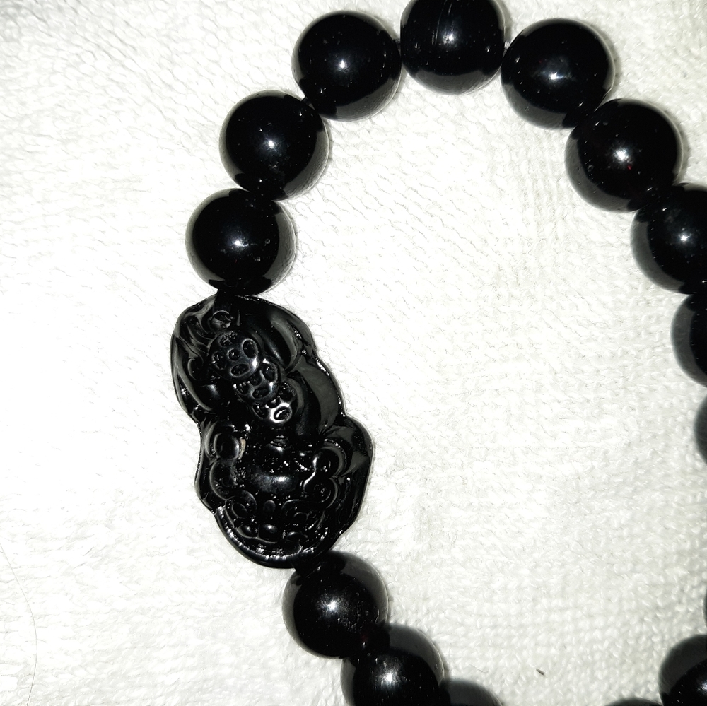 Feng Shui extra charged All Black wealth  bracelet